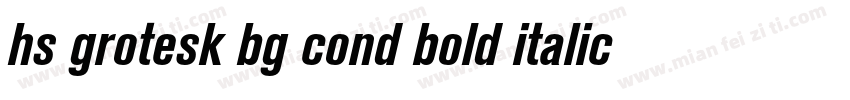 hs grotesk bg cond bold italic字体转换